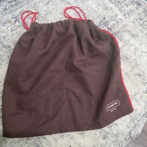 Coach Brown Red Drawstring Dust Bag Handbag Storage Accessory Est 1941 Logo